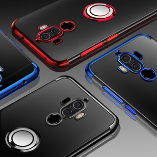 For Huawei Mate 9 Ring Stand Soft Plating Clear TPU Cover