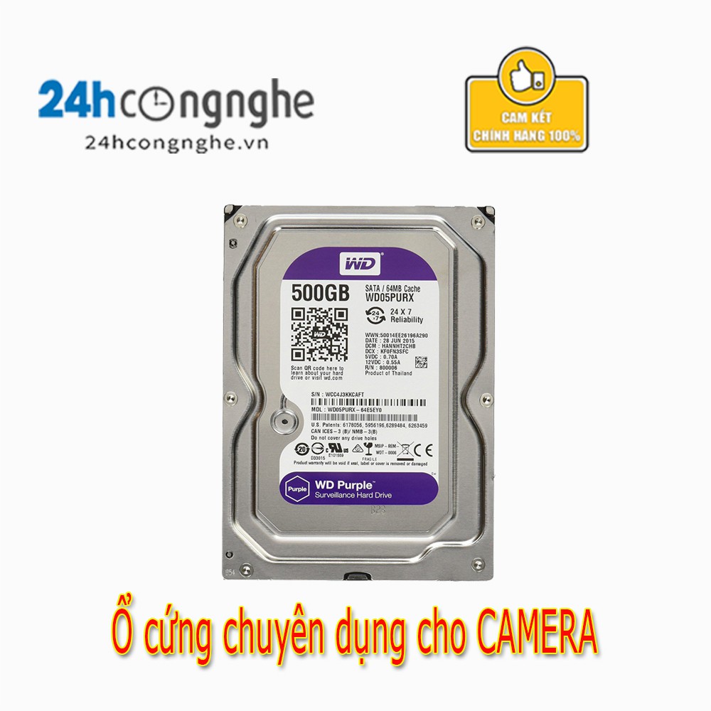 Ổ Cứng HDD 500GB PURPLE - Nhập Khẩu Từ Nhật Bản Hàn Quốc Mới 99% - Bảo Hành 36 Tháng 1 Đổi 1