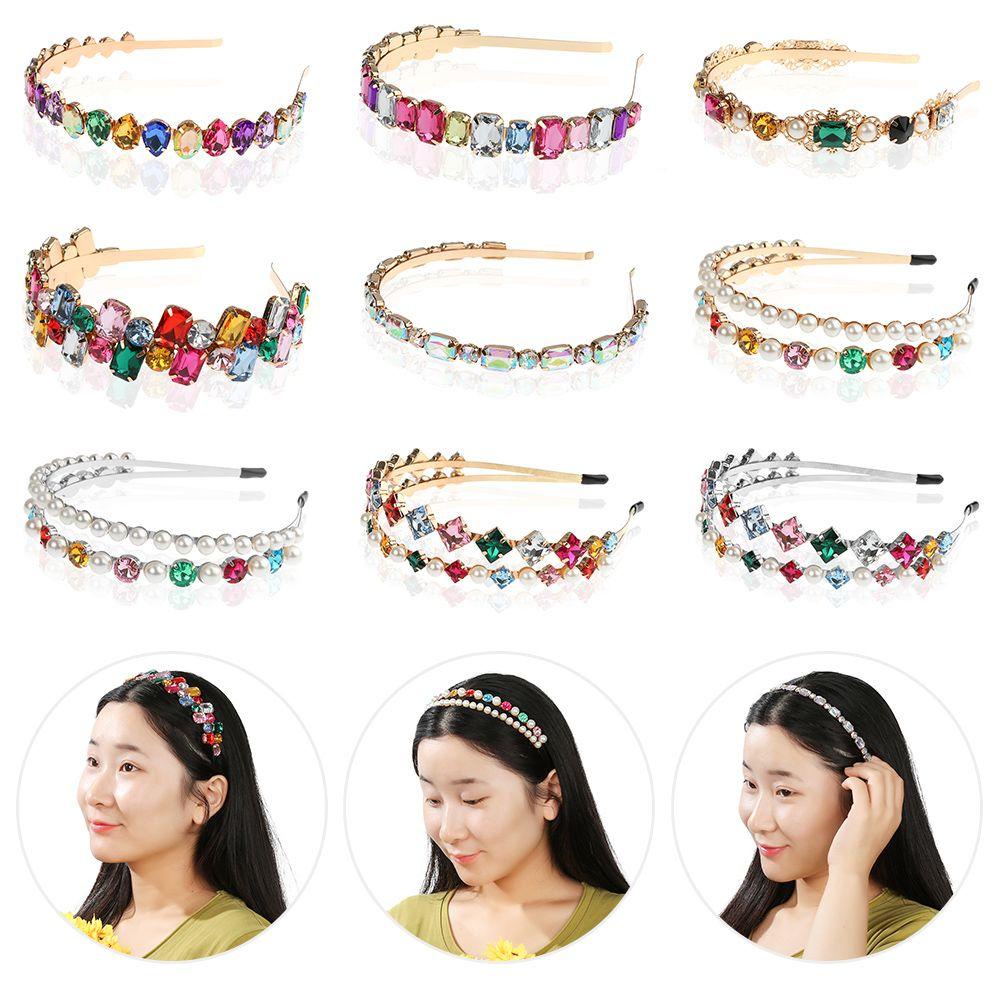 YVE Băng Đô Cài Tóc Đính Đá Phong Cách Baroque Sang Trọng