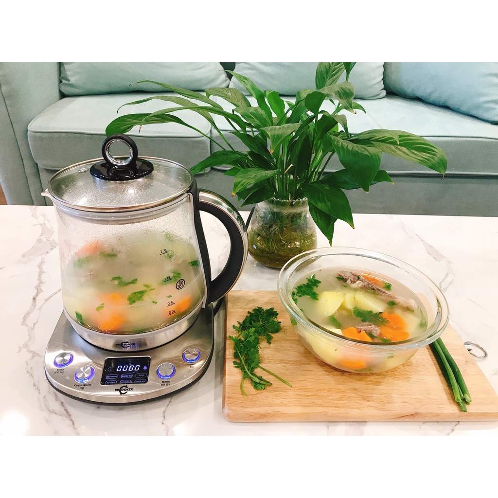 Ấm nấu đa năng thông minh BBCooker BS20 (pha trà, chưng yến, hầm nấu soup, nấu chè, hâm sữa) - Bảo hành 24 tháng