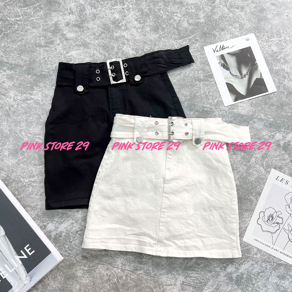 Chân Váy Ngắn Lưng Cao alohashop91, Dáng Ôm Phối Đai Lưng So To
