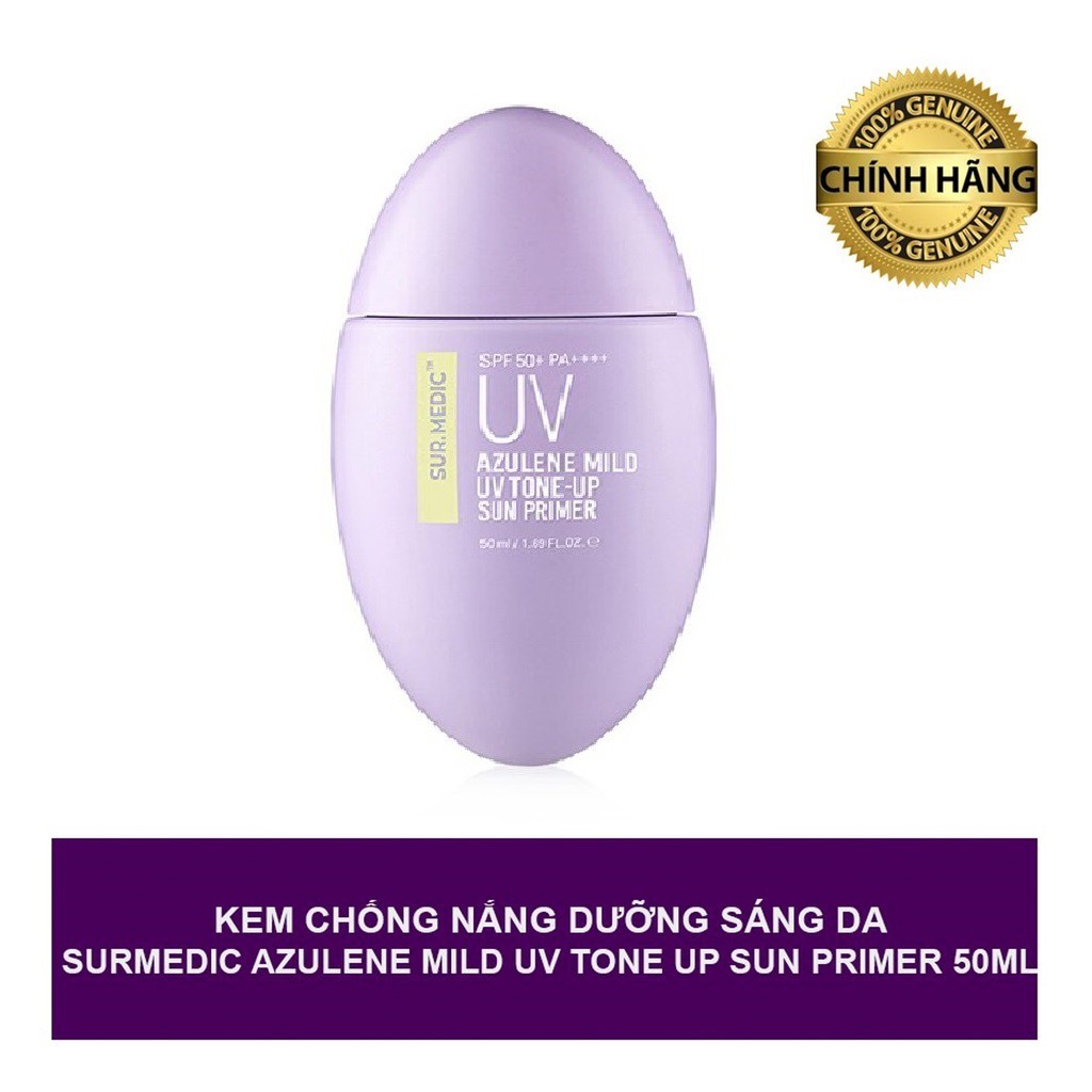 [Mã COSGLORIAT4 -8% đơn 250K] Kem Chống Nắng SURMEDIC Azulene Mild UV SPF50+/PA+++ 50ml