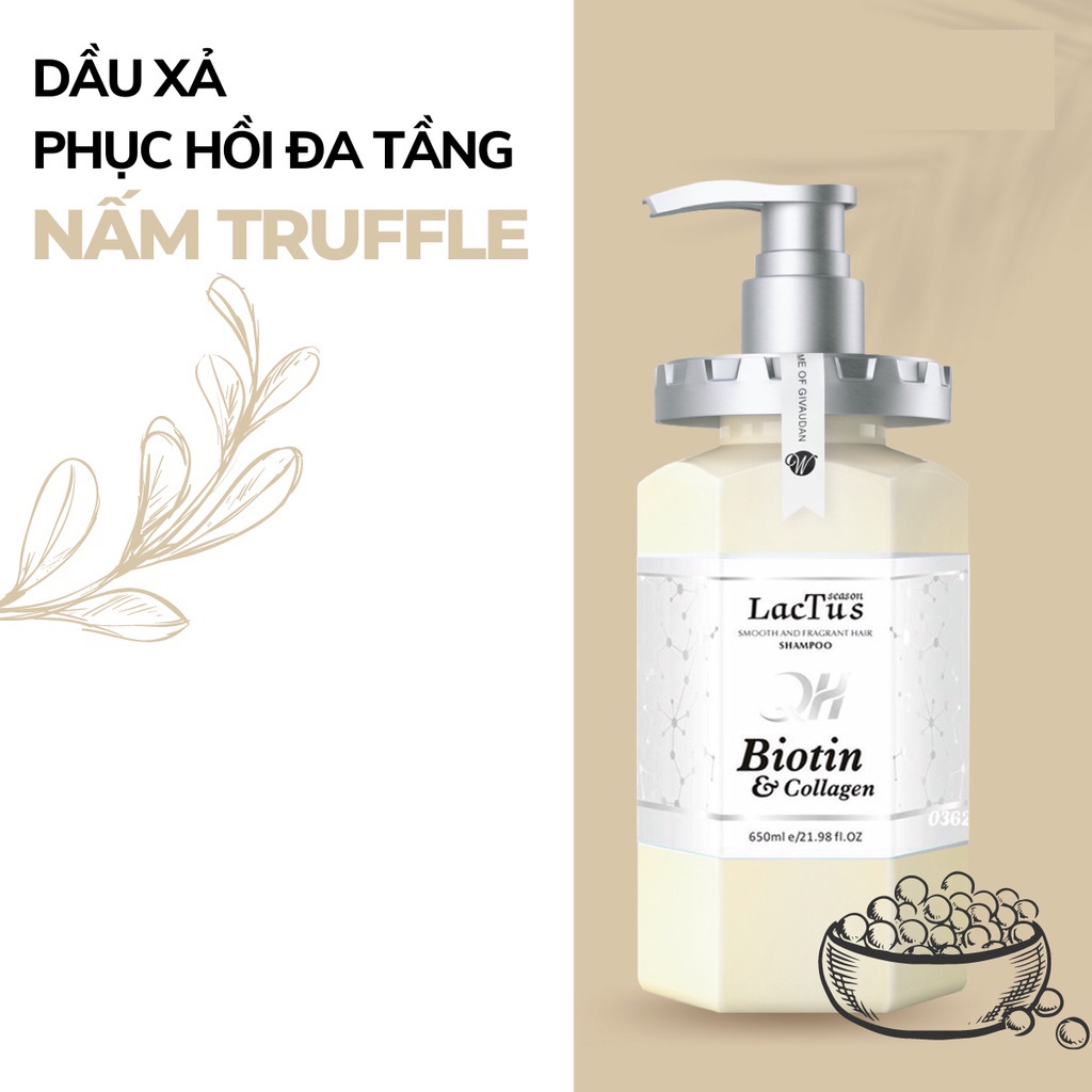 Dầu gội biotin lactus season giảm rụng tóc, ngăn gàu dưỡng ẩm QH lactus season biotin collagen