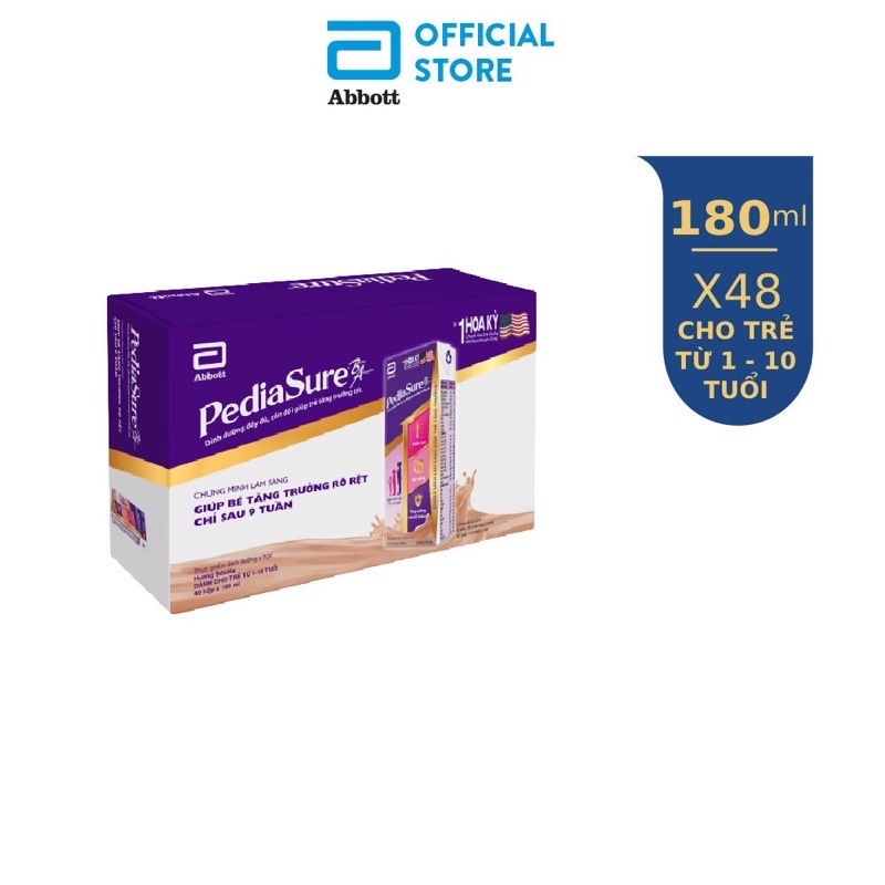 1 thùng 48 hộp sữa nước pediasure hương socola/vani 180ml/110ml