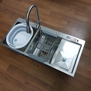 [ RẺ VÔ ĐỊCH ] CHẬU RỬA BÁT CÀI DAO ĐÚC INOX304 KOREA