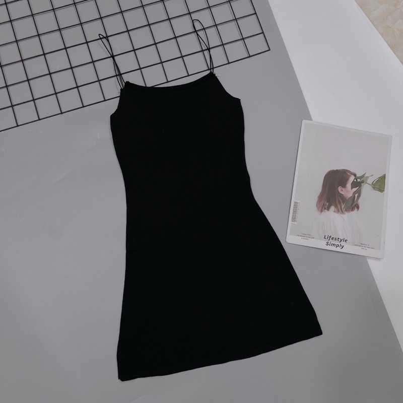 Váy len body 2 dây bún tôn dáng, Đầm len dáng ôm hai dây sexxy AS377 - 374 - NhiNhi Shop