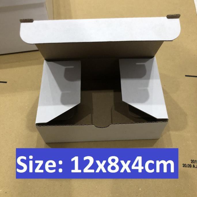 Freeship - combo 10 Hộp carton nắp gài  - 12x8x4cm