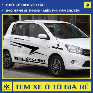 Tem xe Suzuki Celerio dán 2 bên sườn - tem xe ô tô giá rẻ hà nội