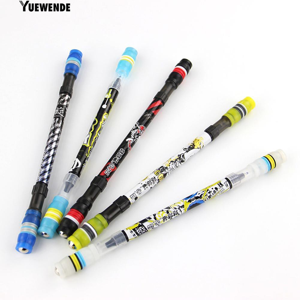 YueW Bút bi xoay tròn mực xanh 0.5mm chống trượt