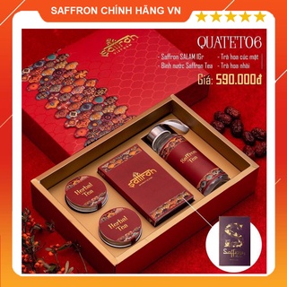 Nhụy Hoa Nghệ Tây SAFFRON SHYAM 1Gr kèm trà Hoa Cúc, trà Táo đỏ, Bình nước 300ml
