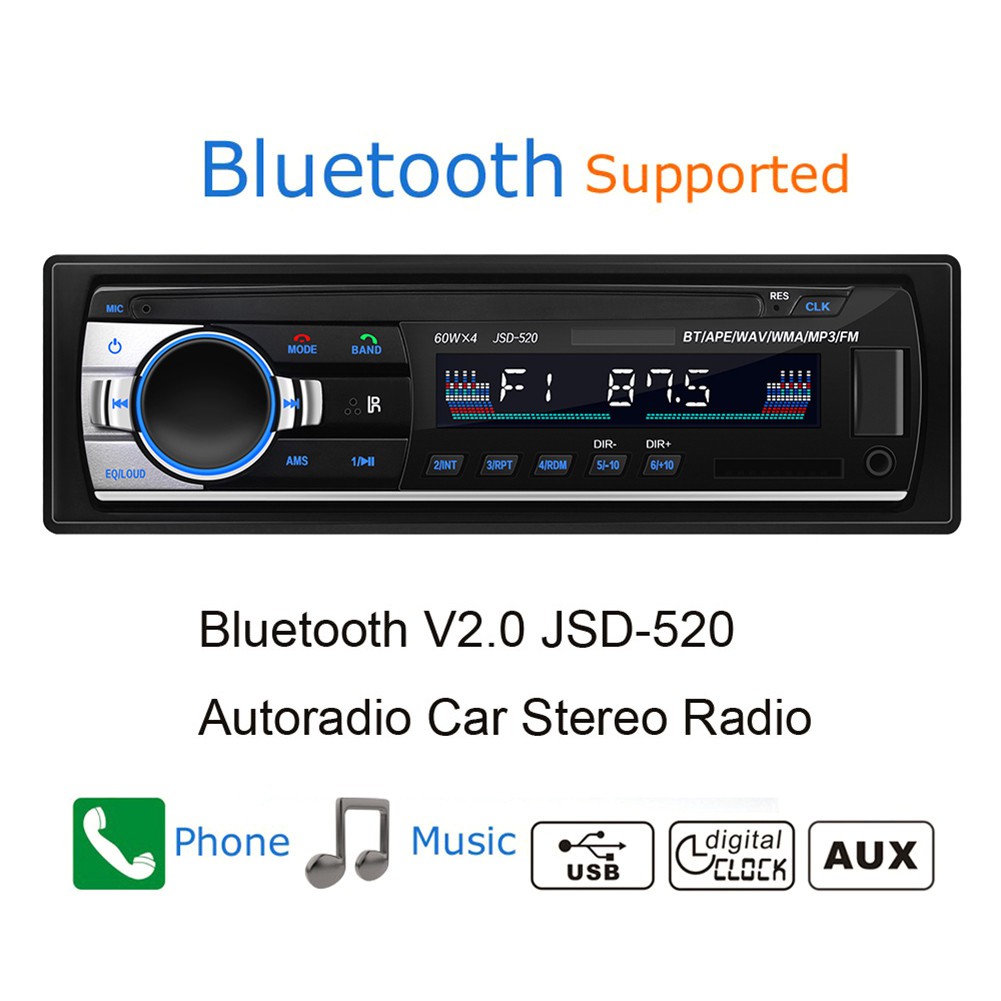 Loa bluetooth chơi nhạc MP3 USB/SD/FM USB MP3 nhận cổng AUX trên xe hơi