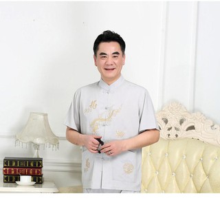 ÁO CỔ TÀU NAM TRUNG NIÊN HÌNH RỒNG CỰC ĐẸP