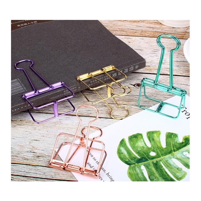 Kẹp giấy GALANO kẹp bướm kim loại dạng khung 3 size nhiều màu độc đáo SC-001357