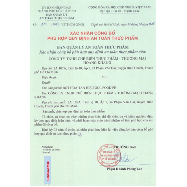 Sữa Goldfood dinh dưỡng đặc biệt dành cho trẻ biếng ăn lon 900 gr  - công ty TNHH Hoàng Khang