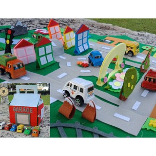 GARAGE XE Ô TÔ ĐỒ CHƠI - Sách vải cho bé trai (hình thật 100%)