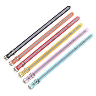 Vòng cổ da phản quang cho chó mèo Saly Q PC32