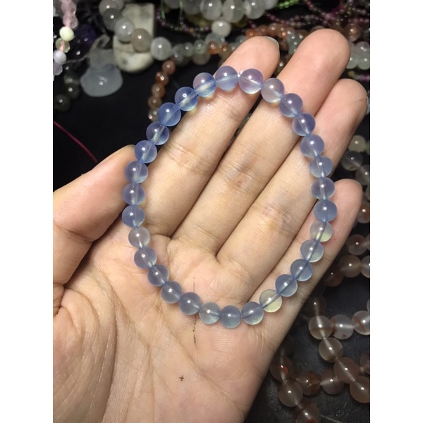 Vòng tay hạt đá phong thủy Aquamarine 6-6.5mm đá mịn đẹp