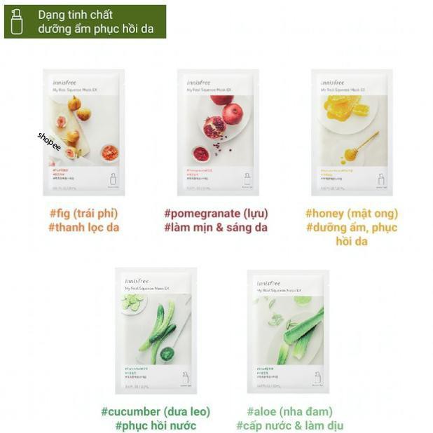 Mặt nạ giấy cấp nước & làm sáng da từ hoa hồng innisfree My Real Squeeze Mask - Rose 20ml