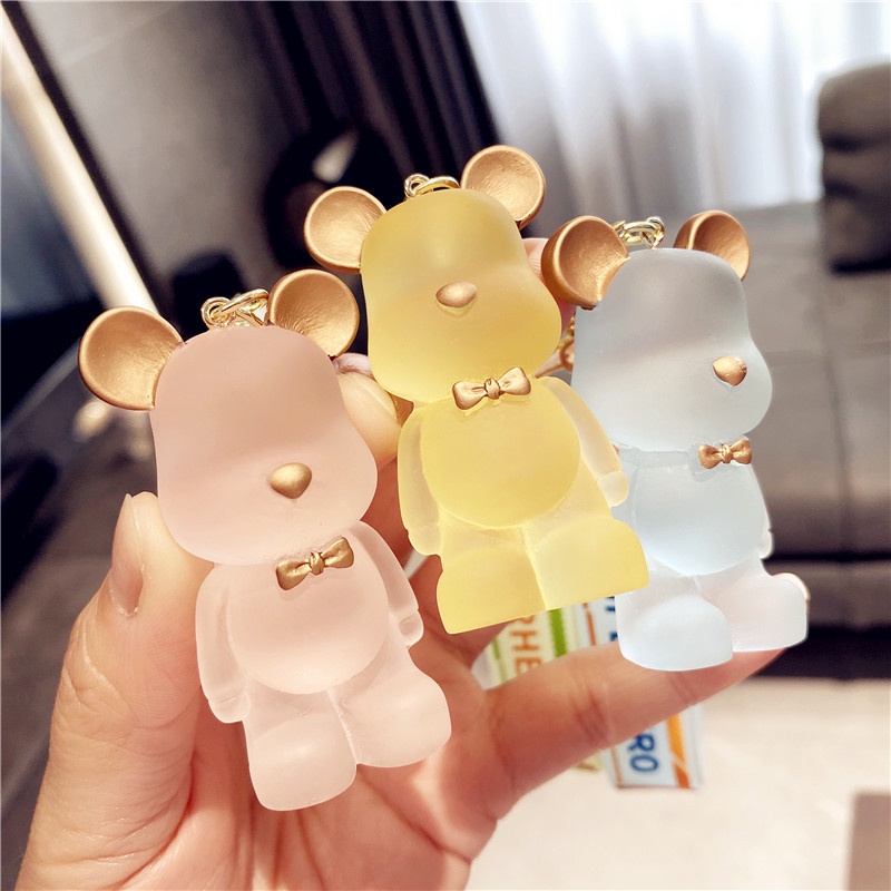 Móc chìa khóa hình gấu Disney pha lê nhiều màu tùy chọn dễ thương
