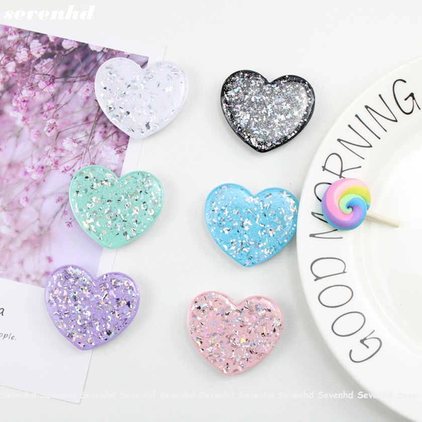 Ready Stock Giá đỡ điện thoại/máy tính bảng thông dụng để bàn có túi khí thu gọn được bằng nhựa epoxy hình trái tim