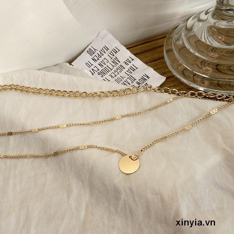 Vòng cổ Dáng Ngắn Nhiều Lớp Đính Đá Pha Lê Nhỏ Cho Nam Và Nữ