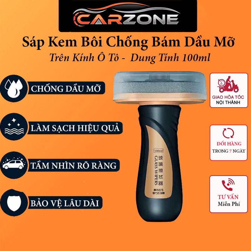 Sáp Kem Bôi Chống Bám Dầu Mỡ Trên Kính Ô Tô, Xe Máy -  Dung Tích 100ml Hãnh  TrueFul VER 2 CARZONE.TOP