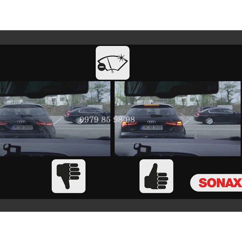 Nước rủa kính xe ô tô làm trong kính lái - Sonax Xtreme Clear View 1:100 NanoPro 271141