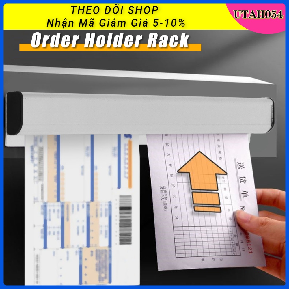 Hàng Sẵn Giá Đỡ Vé Hợp Kim Nhôm Giá đỡ Dụng cụ kẹp Chủ đặt hàng nhà bếp Treo tường bằng nhôm A4 A3 Giấy biên nhận vé Tiện Dụng Cho Nhà Hàng【Utah054】