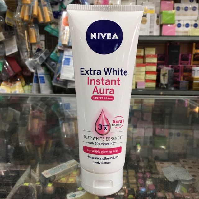 Tinh chất dưỡng thể giúp sáng da tức thì Nivea Extra White Aura Body Serum 180ml