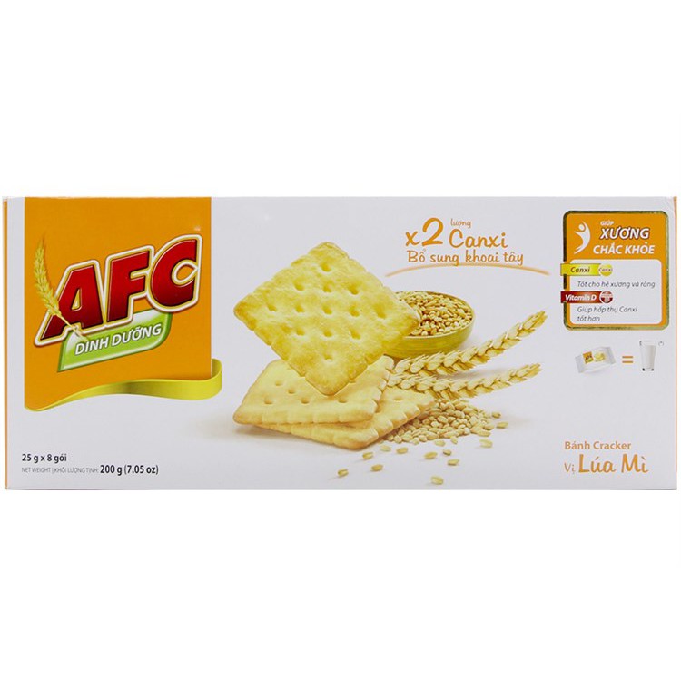 Bánh quy mặn vị lúa mì AFC 200g (8 gói)