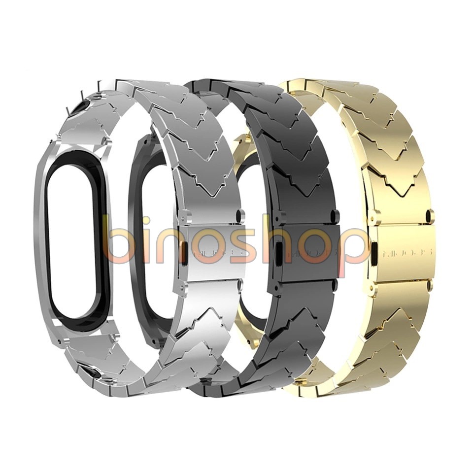 Dây đeo miband 4, miband 3 mắt to V-SHAPE chính hãng MIJOBS, dây đeo thay thế mi band 3 , mi band 3 mắt V viền GT MIJOBS