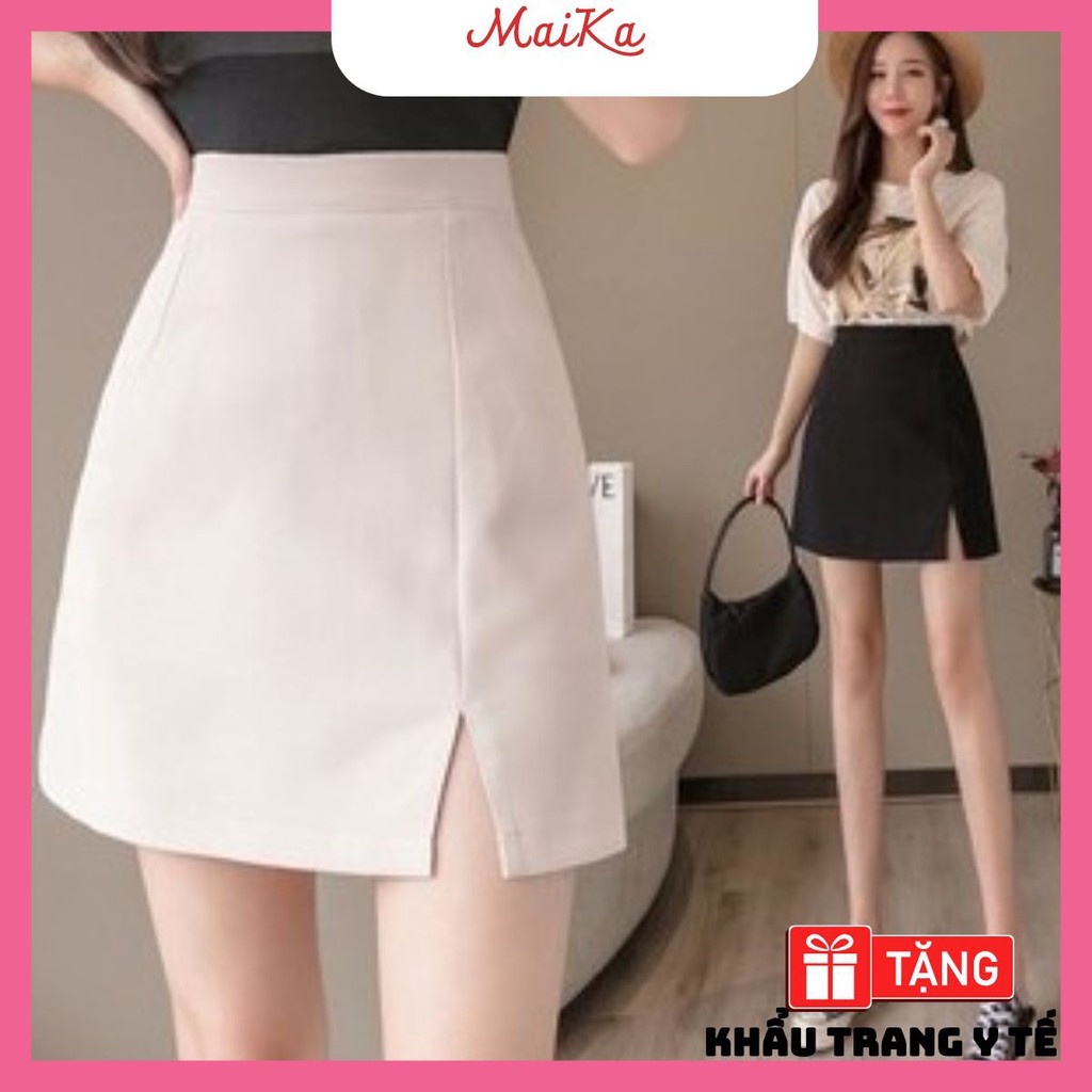 Chân váy chữ a YUNA  dáng ngắn xẻ tà cạp cao lên dáng cực xinh, phụ kiện thời trang MAIKA