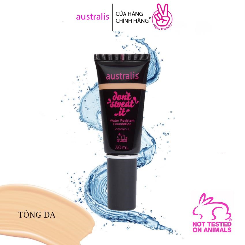 [FreeShip] KEM NỀN KHÁNG NƯỚC MỎNG MỊN LÂU TRÔI- Don't Sweat It Foundation 30ml- AUSTRALIS