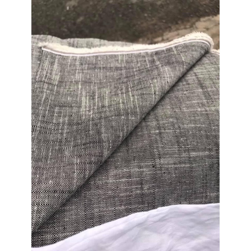 vải linen tưng 2 sợi đen gân