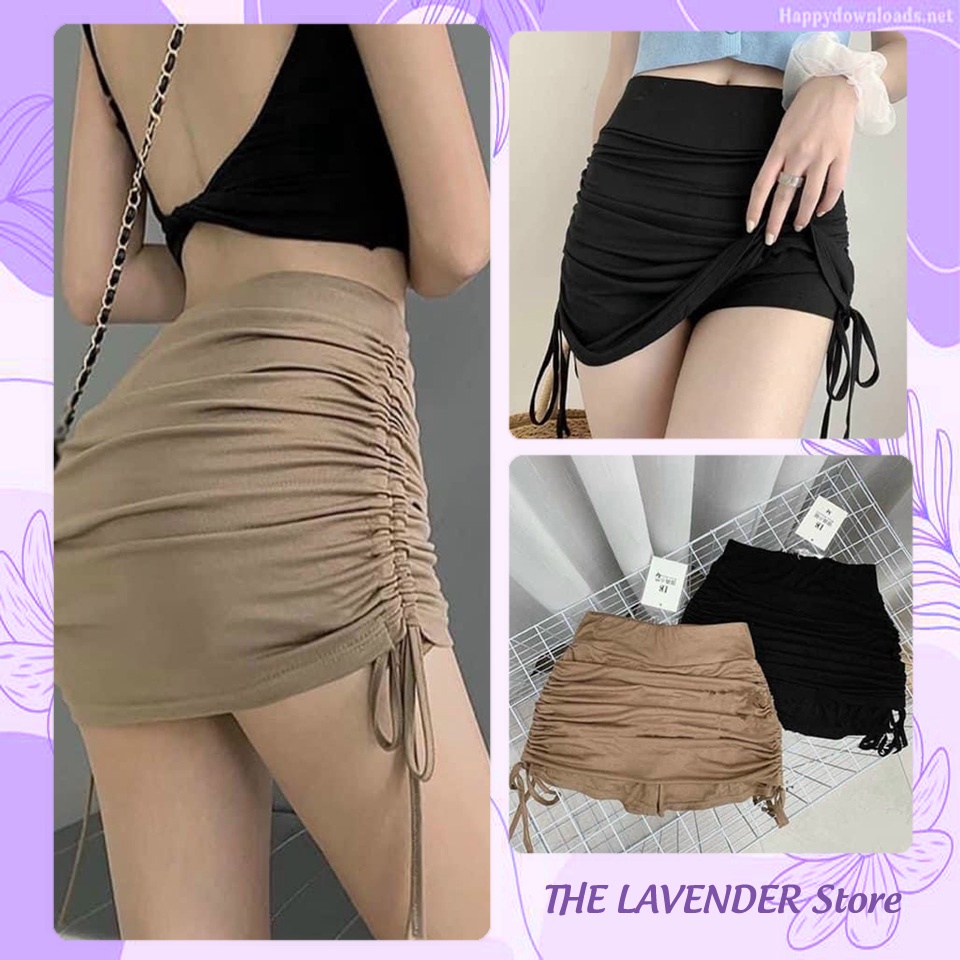 Chân váy body dây rút 2 bên ôm body siêu sexy, chân váy đen rút dây sexy