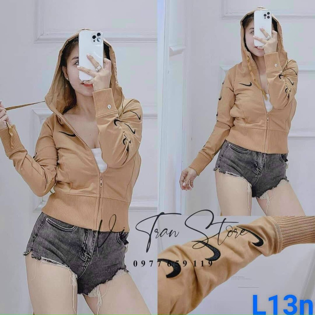 Áo khoác nữ thun da cá chống nắng thêu móc NK | BigBuy360 - bigbuy360.vn
