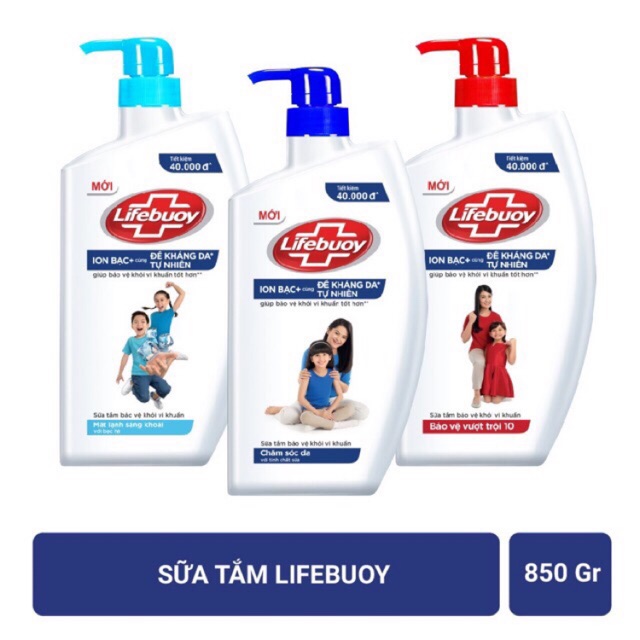 Sữa tắm Lifebuoy diệt khuẩn (850ml)