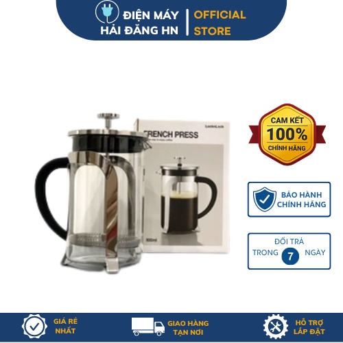 Bình pha cafe kiểu Pháp 800ml Lock&Lock French Pres - LLG019 Phin cà phê inox Điện Máy Hải Đăng HN