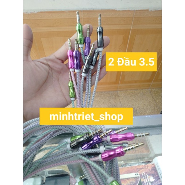 Dây loa âm thanh 2 đầu tròn 3.5mm, dài 1,7M cao cấp. Dây loa 1 đầu 3.5 ra 2 AV dài 1.5m.