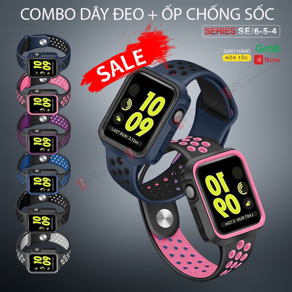 Dây Đeo đ/hồ táo và Ốp Chống Sốc Dành Cho đ/hồ táo Series SE/6/5/4 40mm 44mm Phiên Bản Thể Thao