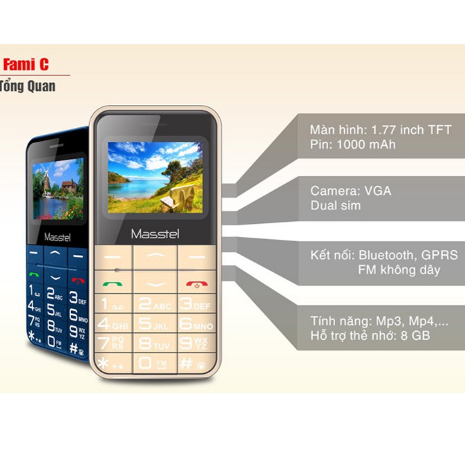 ĐIỆN THOẠI MASSTEL FAMI C