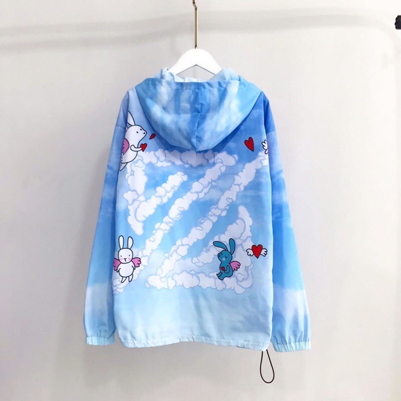 Áo Jacket Dù 3D Nút Bấm The Zed Pastel Icon Dây Rút Ảnh Thật
