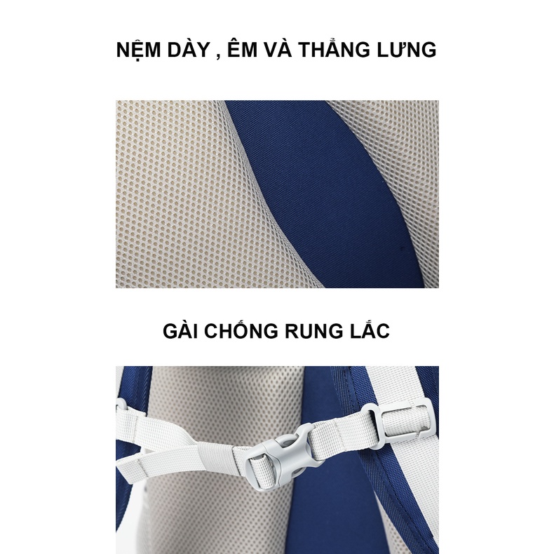 Ba lô học sinh cấp 1 và cấp 2 siêu nhẹ chống gù chống nước cao cấp phong cách châu âu - Fortune Mouse HS1037