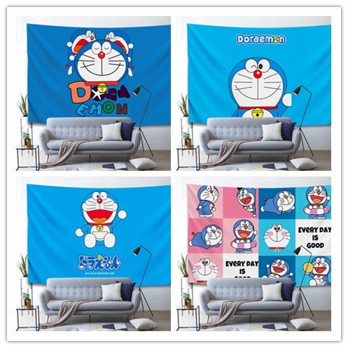 ▽♠❡Phim hoạt hình Doraemon nền vải thảm trang trí phòng ngủ trẻ em treo khách