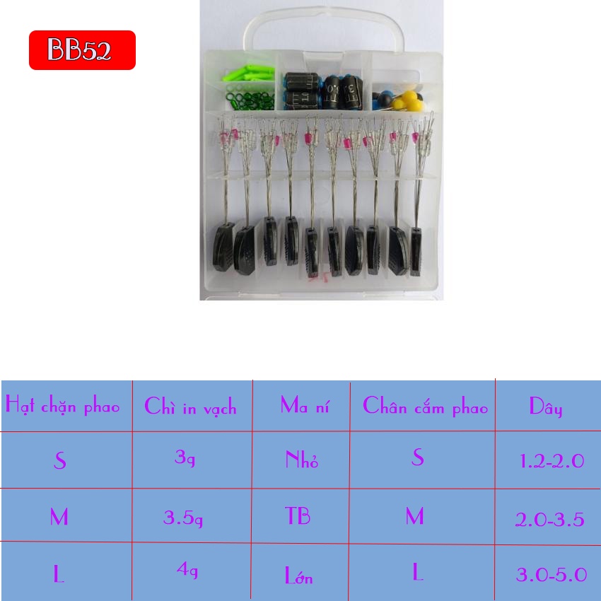 Hộp phụ kiện câu đài cao cấp, buộc trục câu đài, hộp 10 bộ buộc trục câu đài