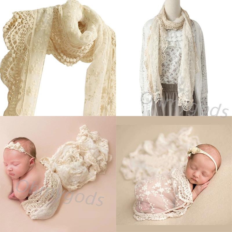 Chăn ren quấn em bé đa năng làm đạo cụ chụp ảnh thoải mái thoáng khí