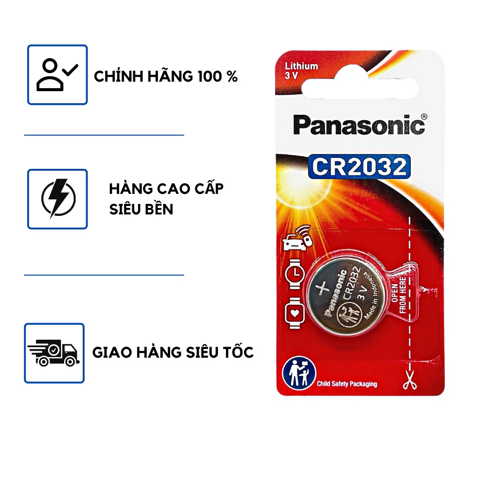 Vỉ 1 Viên Pin Panasonic CR2032 Lithium 3V cao cấp - Hàng chính hãng