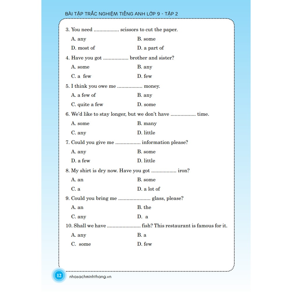 Sách - Bài tập trắc nghiệm tiếng Anh lớp 9 tập 2 - Có đáp án