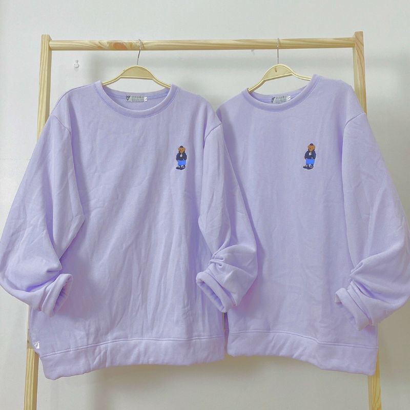 Áo Sweater Màu thêu GẤU form rộng unisex (Ảnh thật)