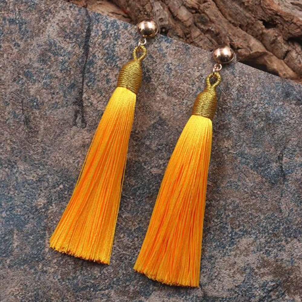 Khuyên Tai Tua Rua Dài Phong Cách Boho Cổ Điển Cho Nữ